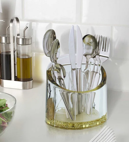 Agua Acrylic Acrylic Fork Holder Golden