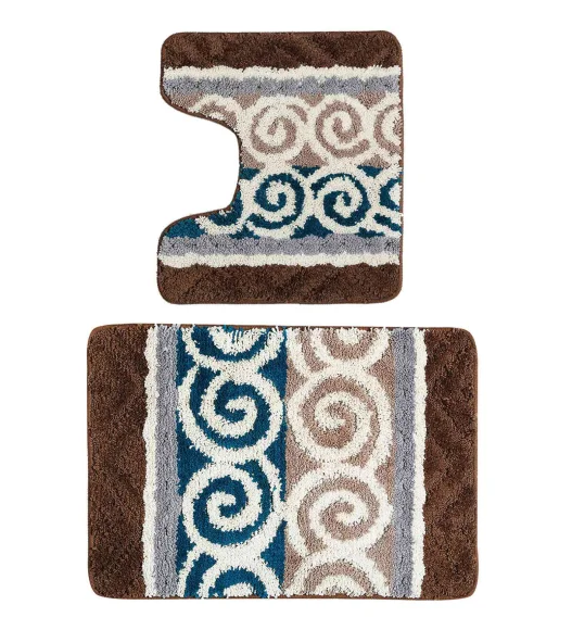 Super Luxury Polyster Anti skid Light Weight Bath Mat Dark Brown