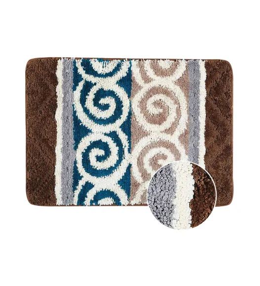 Super Luxury Polyster Anti skid Light Weight Bath Mat Dark Brown