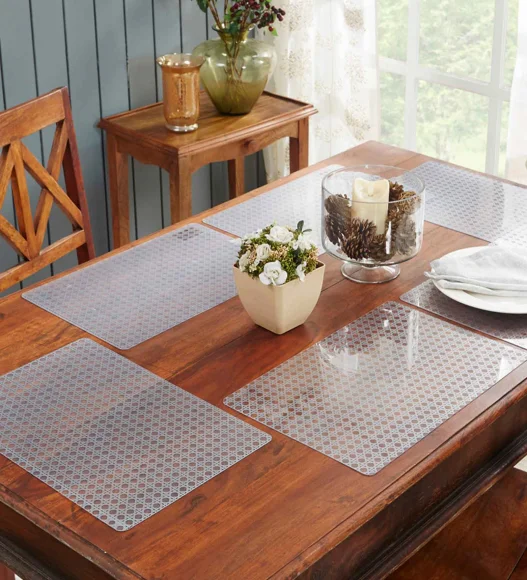 Idyll Set Of 6 PVC Table Mat Silver