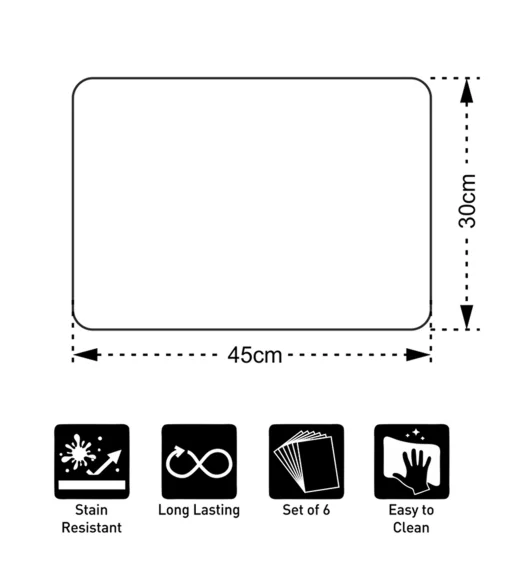Idyll Set Of 6 PVC Table Mat Silver
