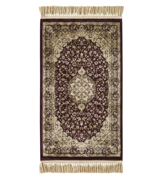 Maroon and Beige Classical Viscose Runner,65x110 cm