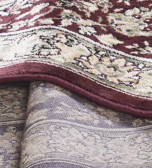 Maroon and Beige Classical Viscose Runner,65x110 cm
