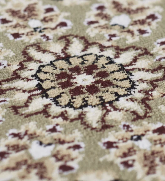 Maroon and Beige Classical Viscose Runner,65x110 cm