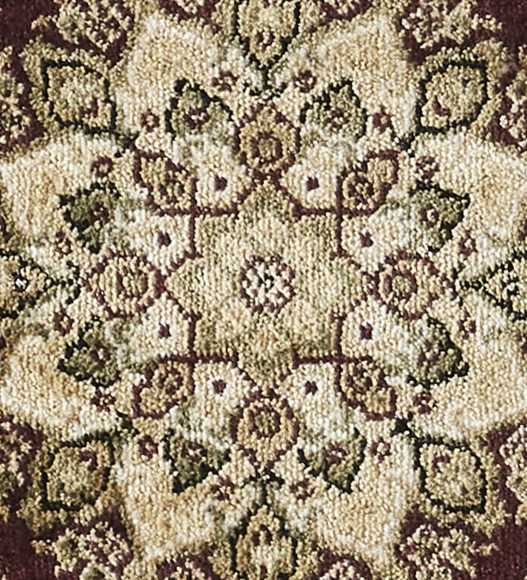 Maroon and Beige Classical Viscose Runner,65x110 cm