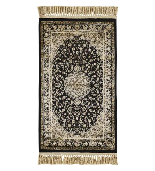 Black and Beige Classical Viscose Runner,65x110 cm