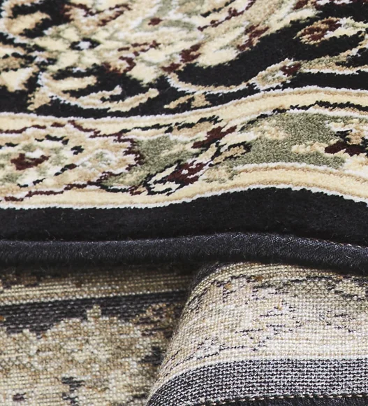Black and Beige Classical Viscose Runner,65x110 cm