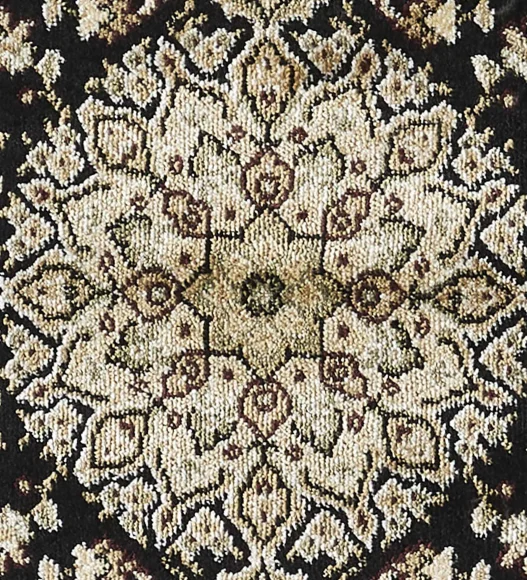 Black and Beige Classical Viscose Runner,65x110 cm