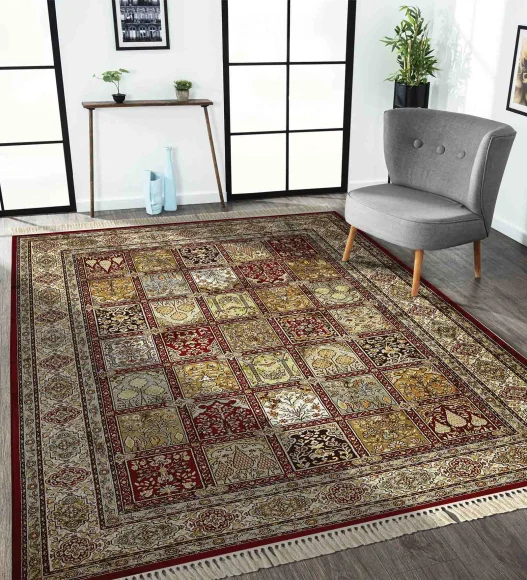 Belluchi Classical Carpet Multi and Maroon