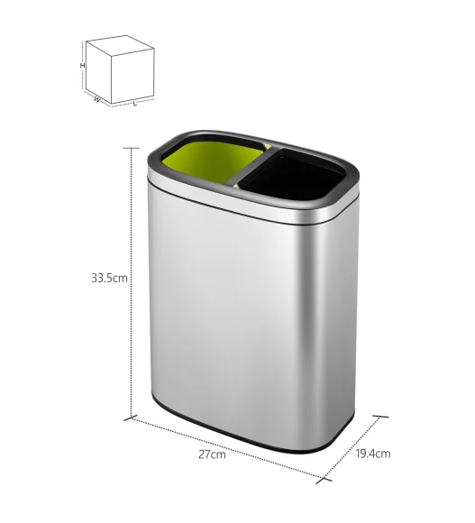 EKO 9036A Oli Cube Double Liner Recycling Open Bin Metallic
