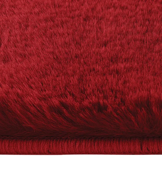 New Oslo Rabit Fur Carpet Burgundy
