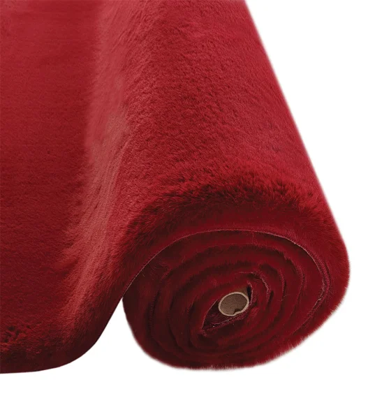 New Oslo Rabit Fur Carpet Burgundy