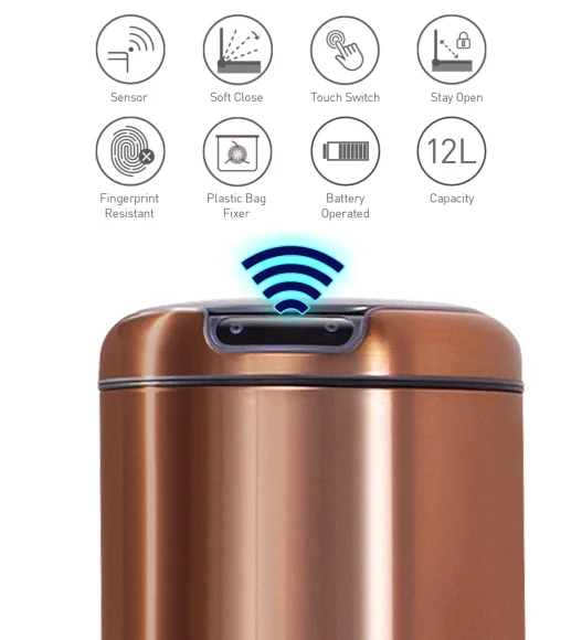 EKO 9255 Galleria Sensor Bin Bronze Copper