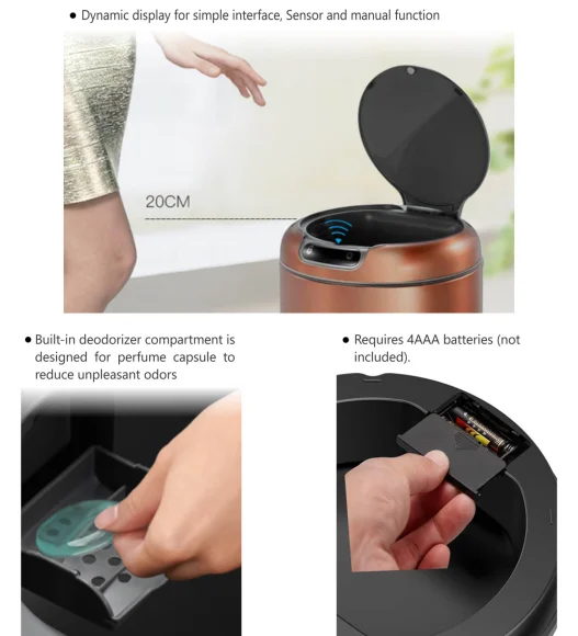 EKO 9255 Galleria Sensor Bin Bronze Copper
