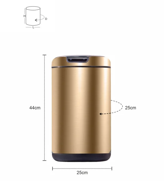 EKO 9255 Galleria Sensor Bin Champagne Gold