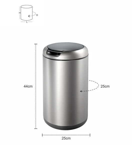 EKO 9255 Galleria Sensor Bin Metallic