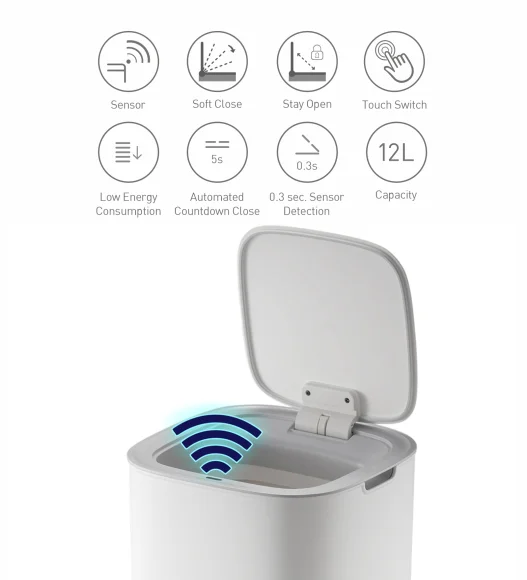 EKO 6288 Morandi Sensor Bin White