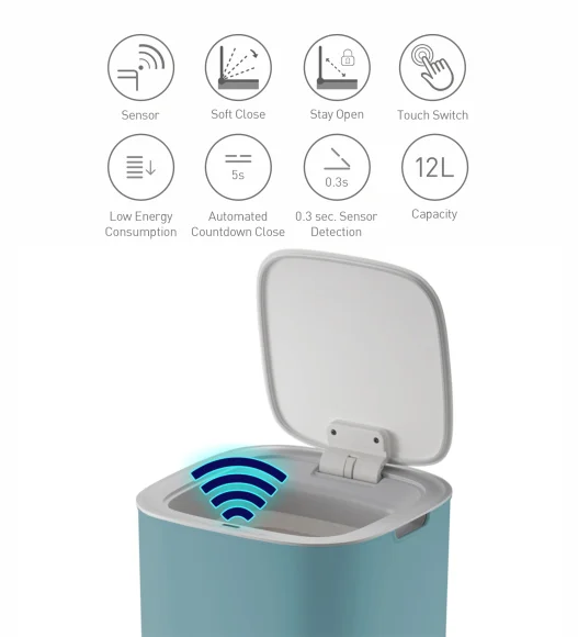 EKO 6288 Morandi Sensor Bin Blue