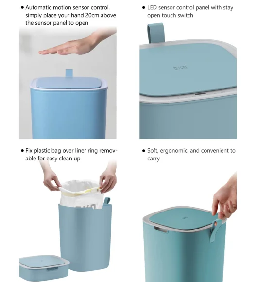 EKO 6288 Morandi Sensor Bin Blue
