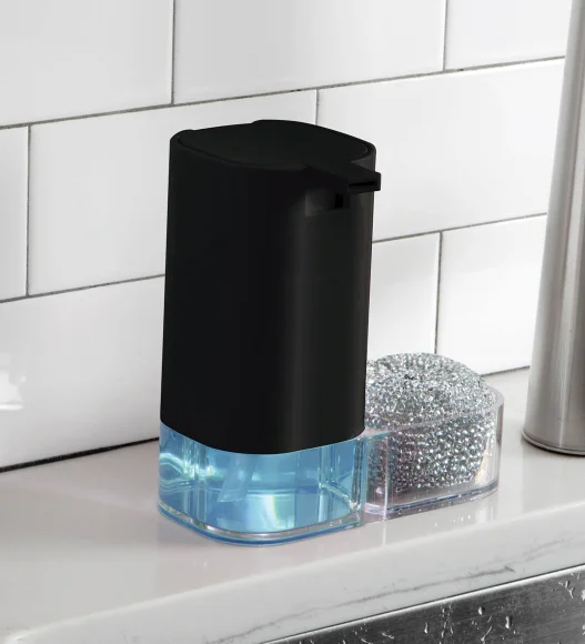 Agua Crystal Acrylic Soap Pump Black