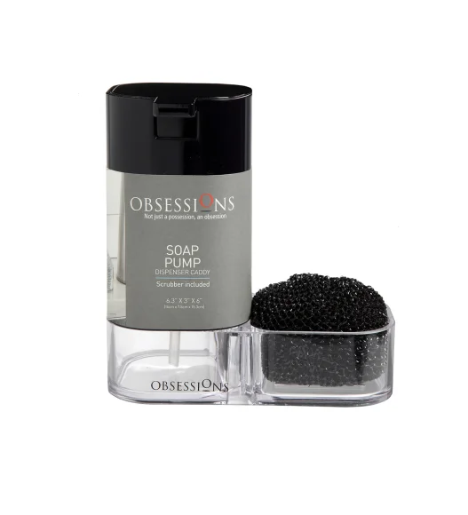 Agua Crystal Acrylic Soap Pump Black