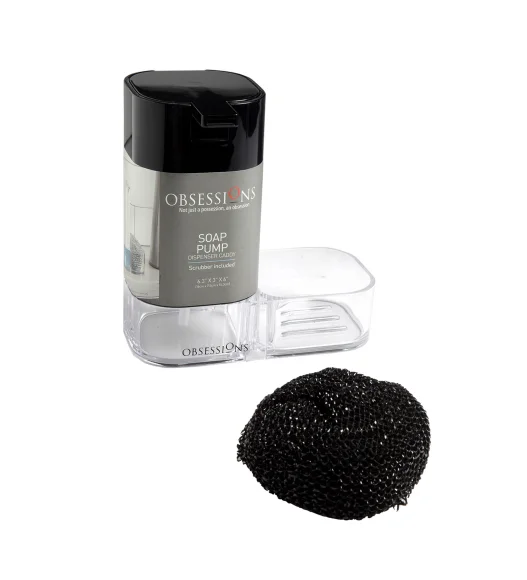 Agua Crystal Acrylic Soap Pump Black