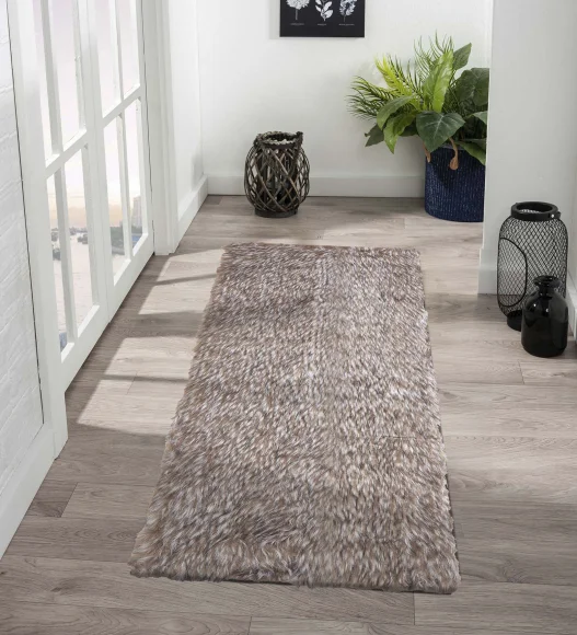 Lucy Solid Runner Brown White