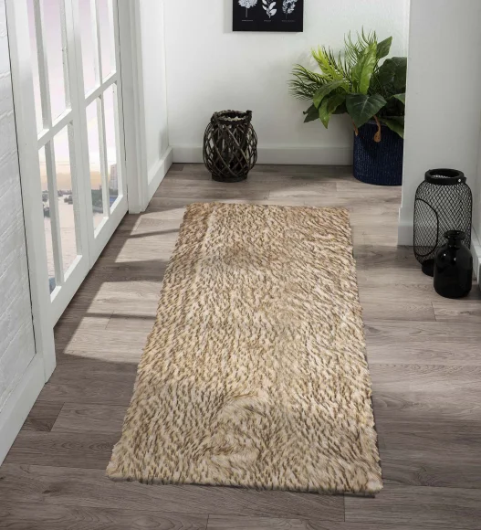 Lucy Solid Runner Brown Yellow