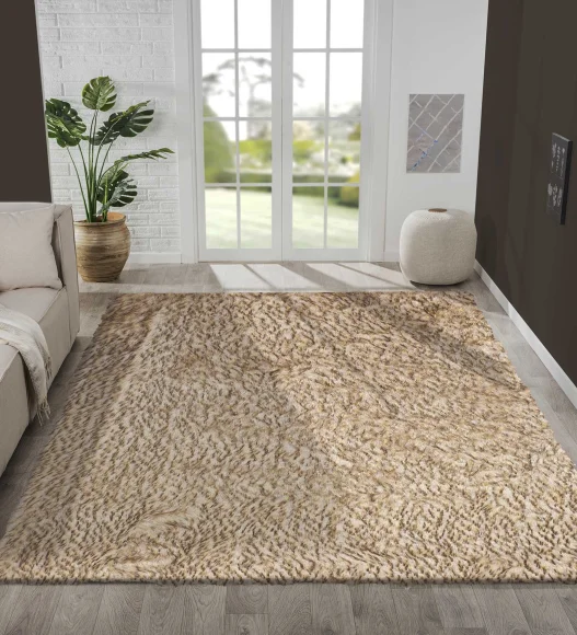 Lucy Solid Carpet Brown Yellow