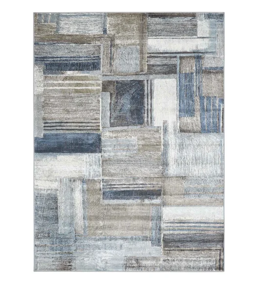 Matrix Abstract Carpet Blue and Brown