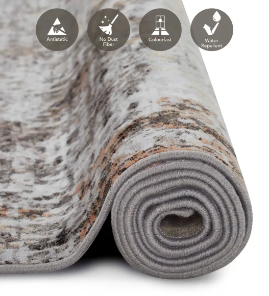 Matrix Abstract Carpet Rust and Cream