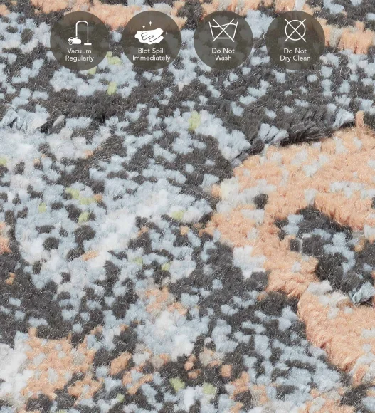 Matrix Abstract Carpet Blue and Cream