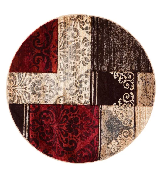 Multi Color Round Shape Classical Pattern Carpet, 120x120 cm