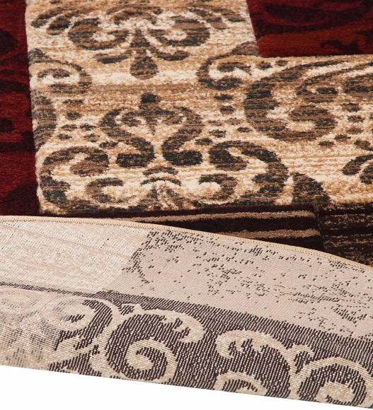 Multi Color Round Shape Classical Pattern Carpet, 120x120 cm