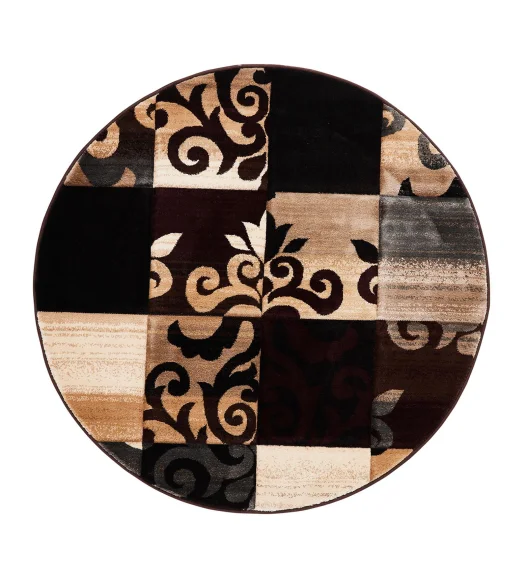 Multi Color Round Shape Neo Classical Pattern Carpet, 120x120 cm