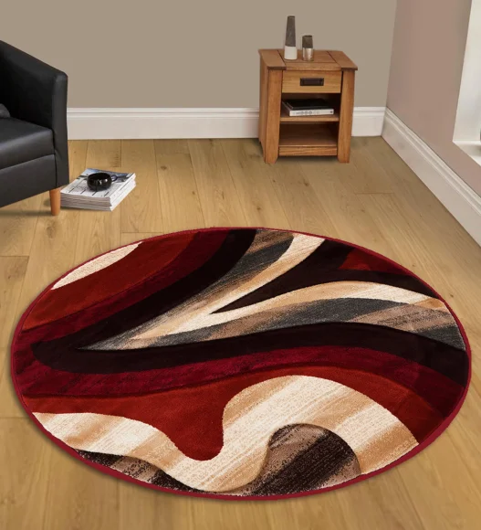 Multi Color Round Shape Neo Abstarct Pattern Carpet, 120x120 cm