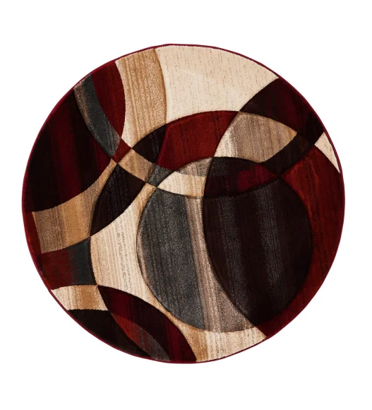 Multi Color Round Shape Abstarct Pattern Carpet, 120x120 cm