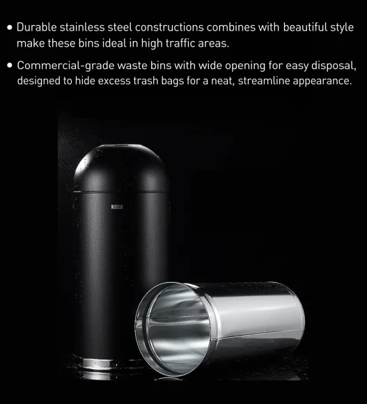 EKO 9639 Eternal Fingerprint Resistant Commercial Bin Black
