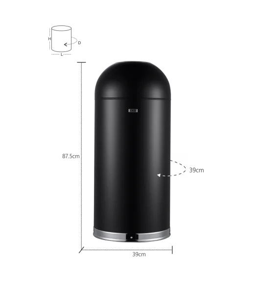 EKO 9639 Eternal Fingerprint Resistant Commercial Bin Black