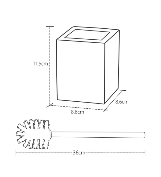 Spaze Toilet Brush Polyresin Toiletbrush Holder Black