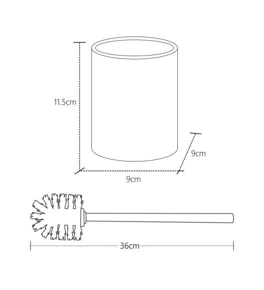 Spaze Toilet Brush Polyresin Toiletbrush Holder Grey