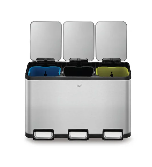 EKO 9129 Eco Casa Triple Liner Recycling Step Bin Metallic