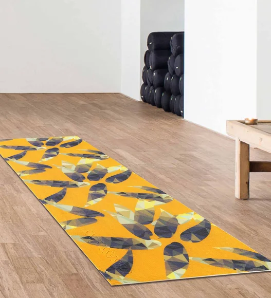 Printed (Yoga Pedia) Anti skid Yoga Mat Yoga Pedia Orange