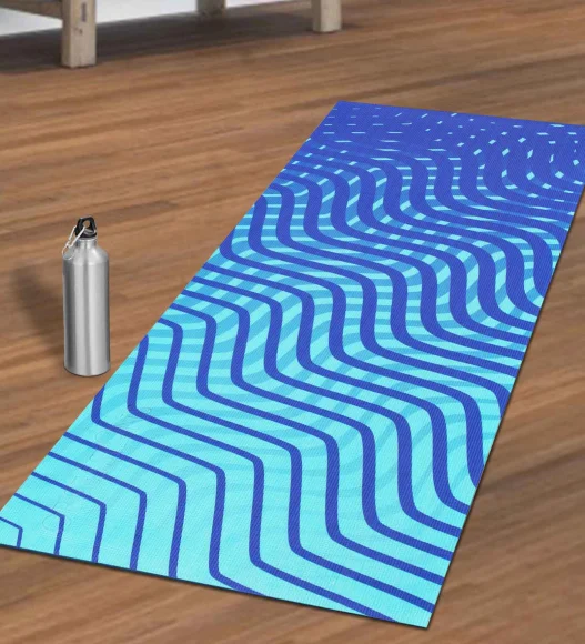 Printed (Yoga Pedia) Anti skid Yoga Mat Yoga Pedia L.Blue