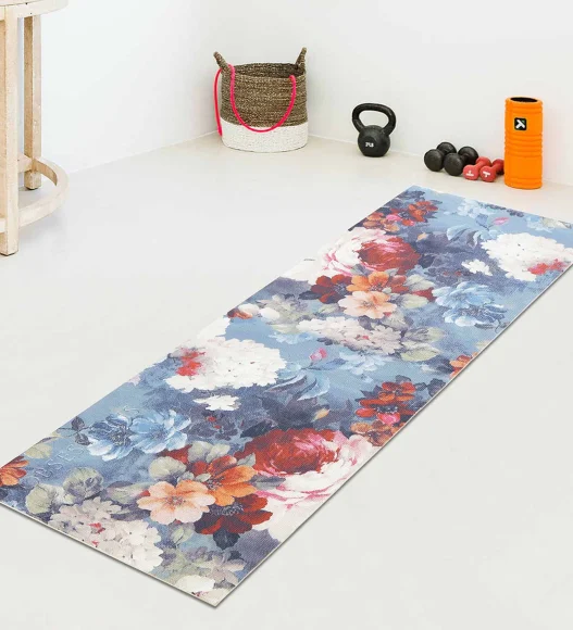 Printed (Yoga Pedia) Anti skid Yoga Mat Yoga Pedia Sky Blue
