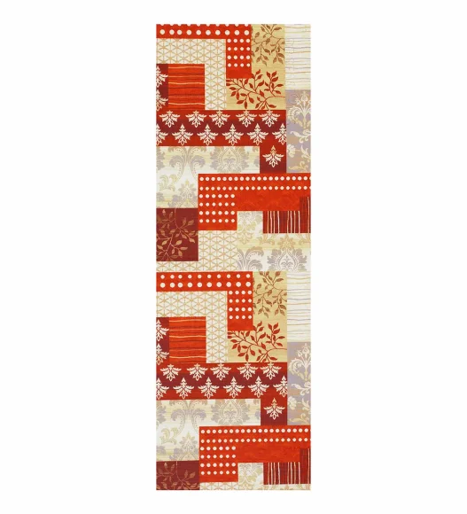 Printed (Yoga Pedia) Anti skid Yoga Mat Yoga Pedia Orange Cream
