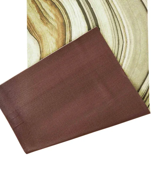 Printed (Yoga Pedia) Anti skid Yoga Mat Yoga Pedia Brown Olive