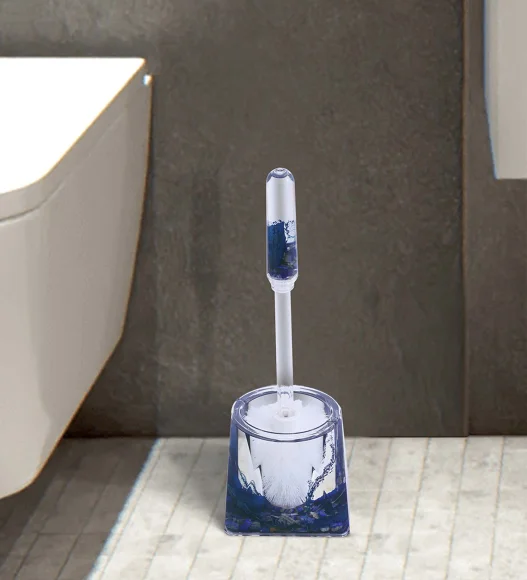 Agua Acrylic Acrylic Toiletbrush Holder Blue