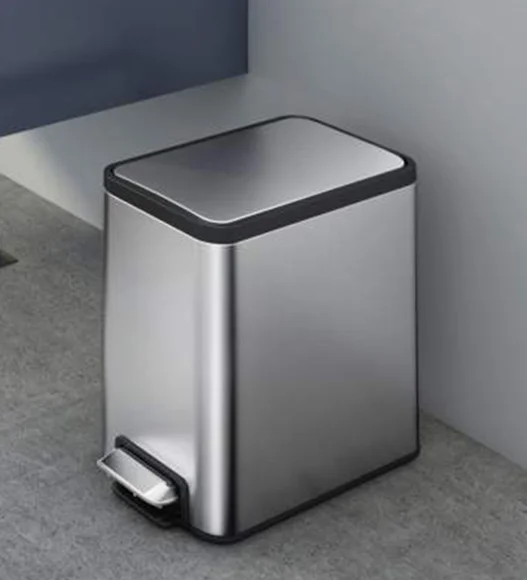 EKO 9376 Eco Slim Stainless Steel Fingerprint Resistant Step Bin Metallic
