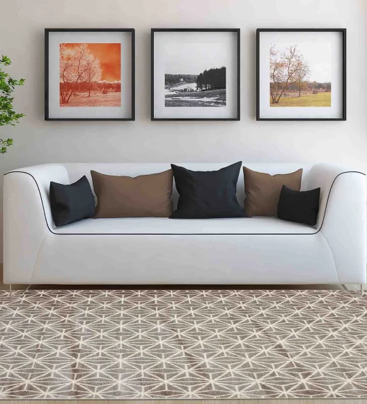Reflex New Geometric Carpet Cream and Brown